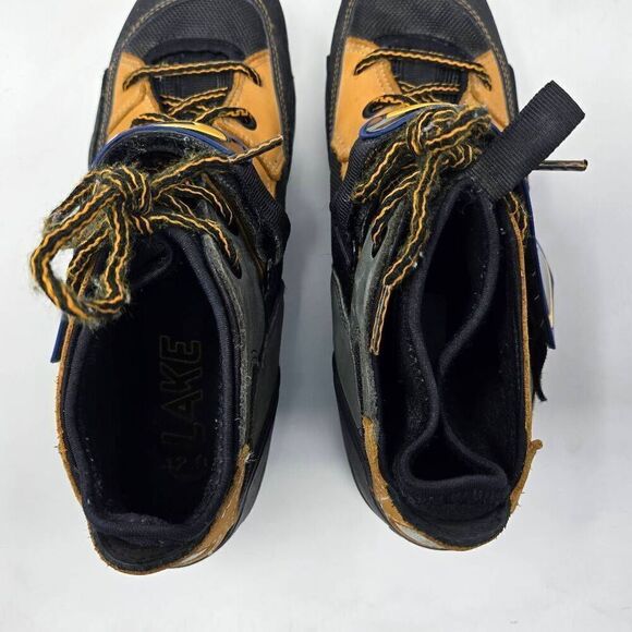 LAKE CYCLING SHOES BLACK CAMEL GRAY LEATHER STRAP MENS SIZE 8 8.5 - Picture 5 of 8